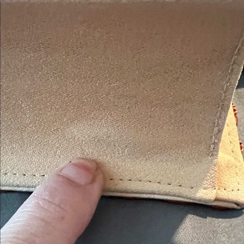 MOO ROO Charleston Handmade Vintage 2001 Burnt Orange Paisley Velvet-Trim Clutch - Picture 8 of 17